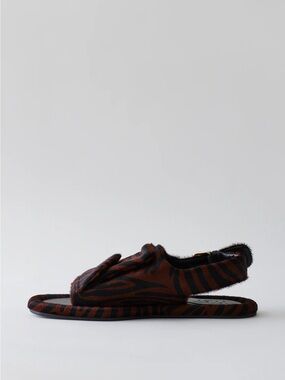 Pony Hair Zebra Print Slingback Beryen Sandal